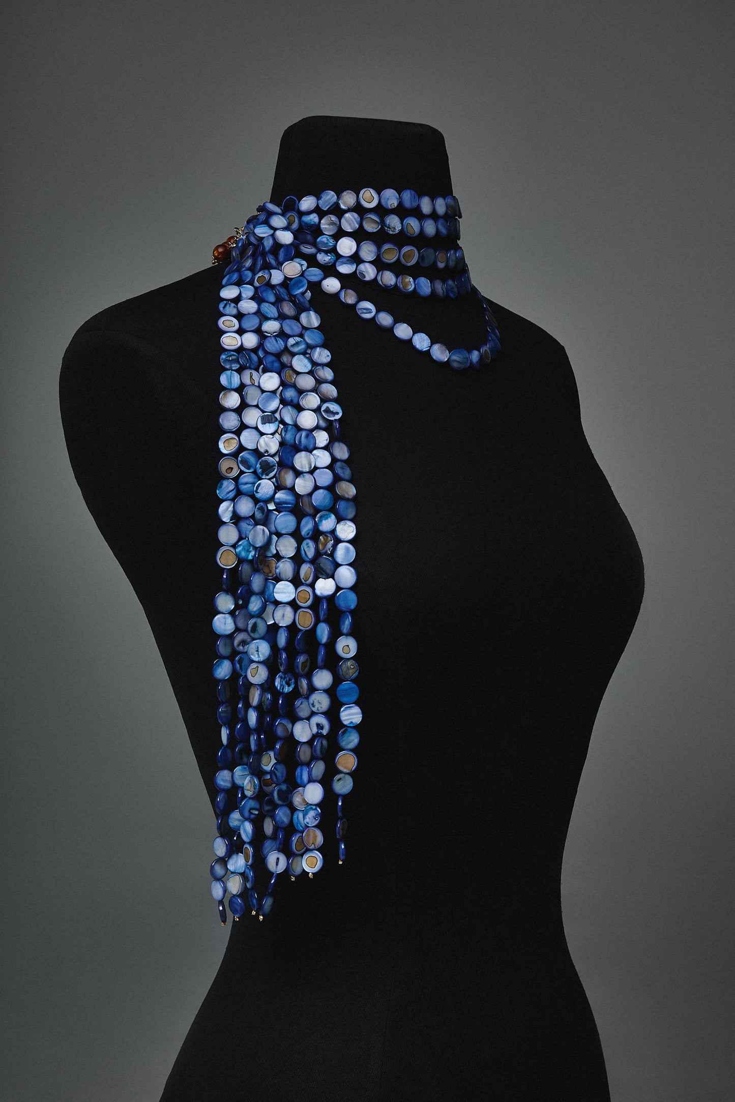 Mother of Pearl Scarf Line Necklace