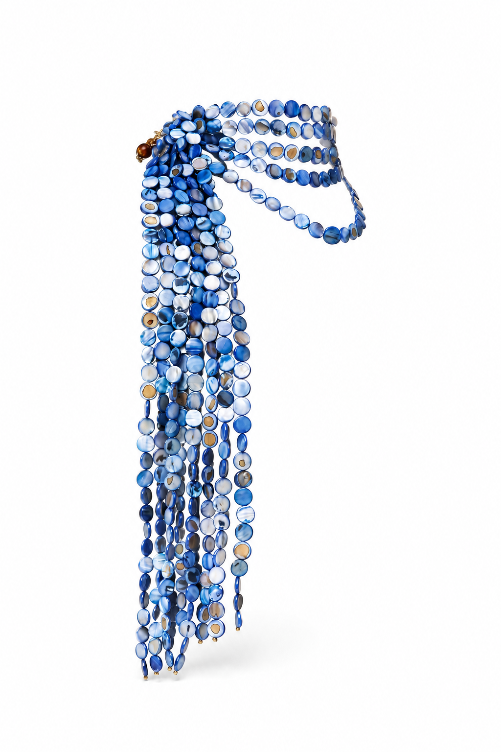 Mother of Pearl Scarf Line Necklace