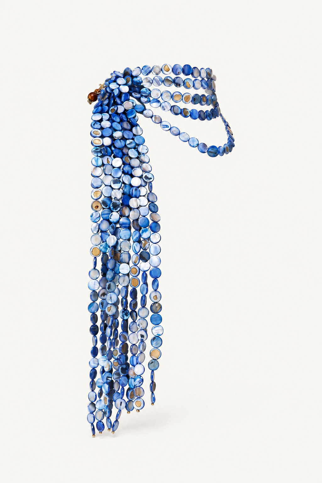 Mother of Pearl Scarf Line Necklace
