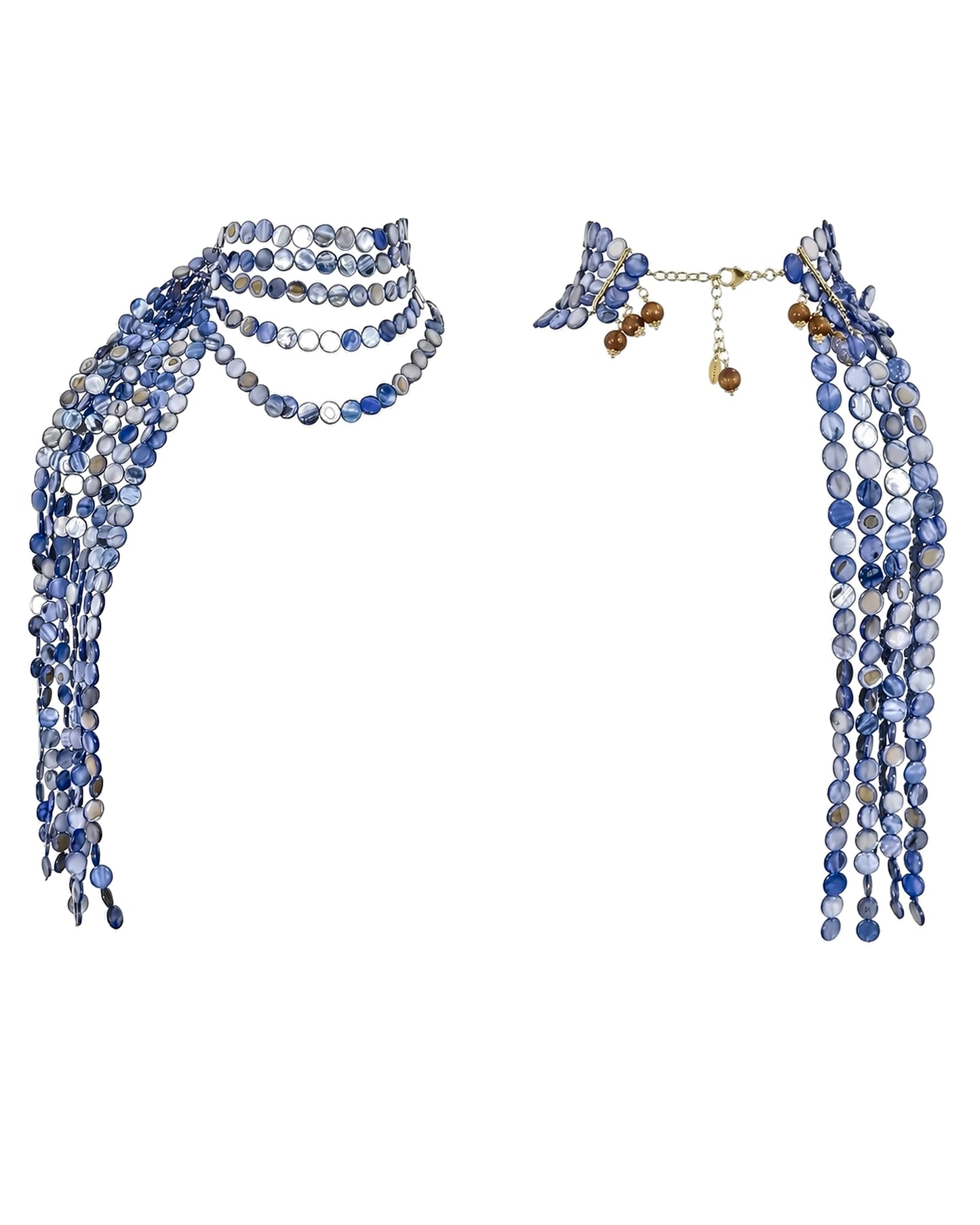 Mother of Pearl Scarf Line Necklace